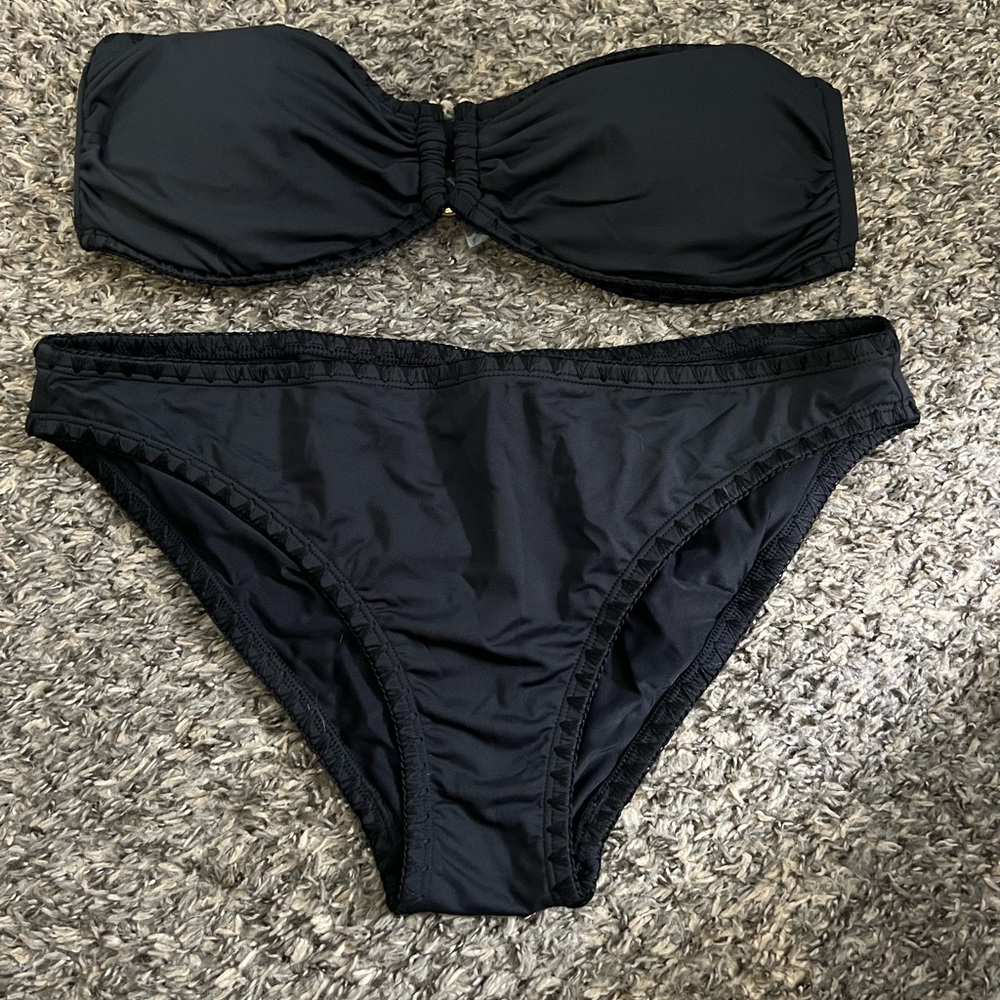 Vineyard Vines Black Bandeau Bikini Set
